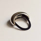 Wide Silver Crescent Metal Ponytail Hair Tie