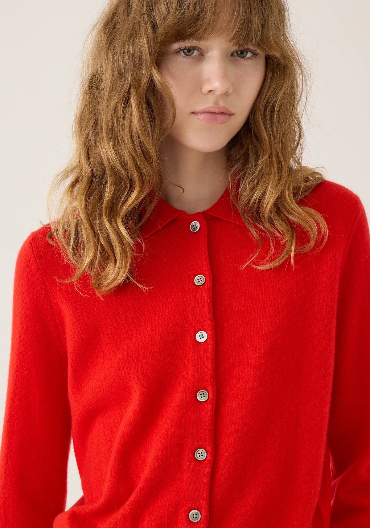 Romilly Cashmere Cardigan, Scarlet