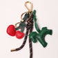 Green Horse & Red Heart Cherries, Bag Charm