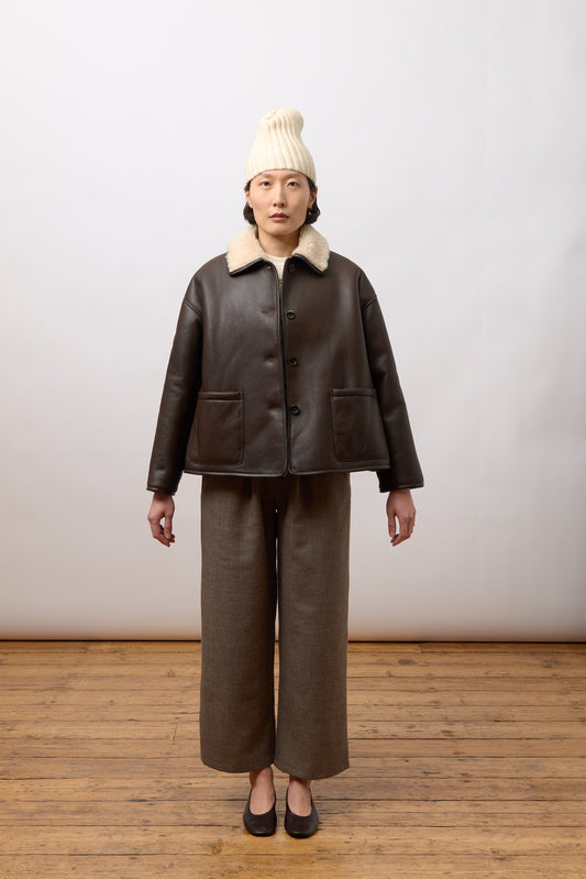 Avis Jacket, Chocolate Curly Hair Sheepskin