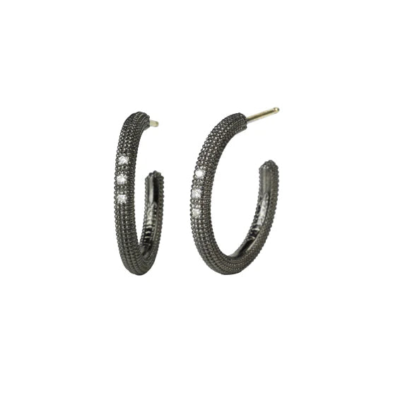 Avni Black Rhodium Finish Hoops