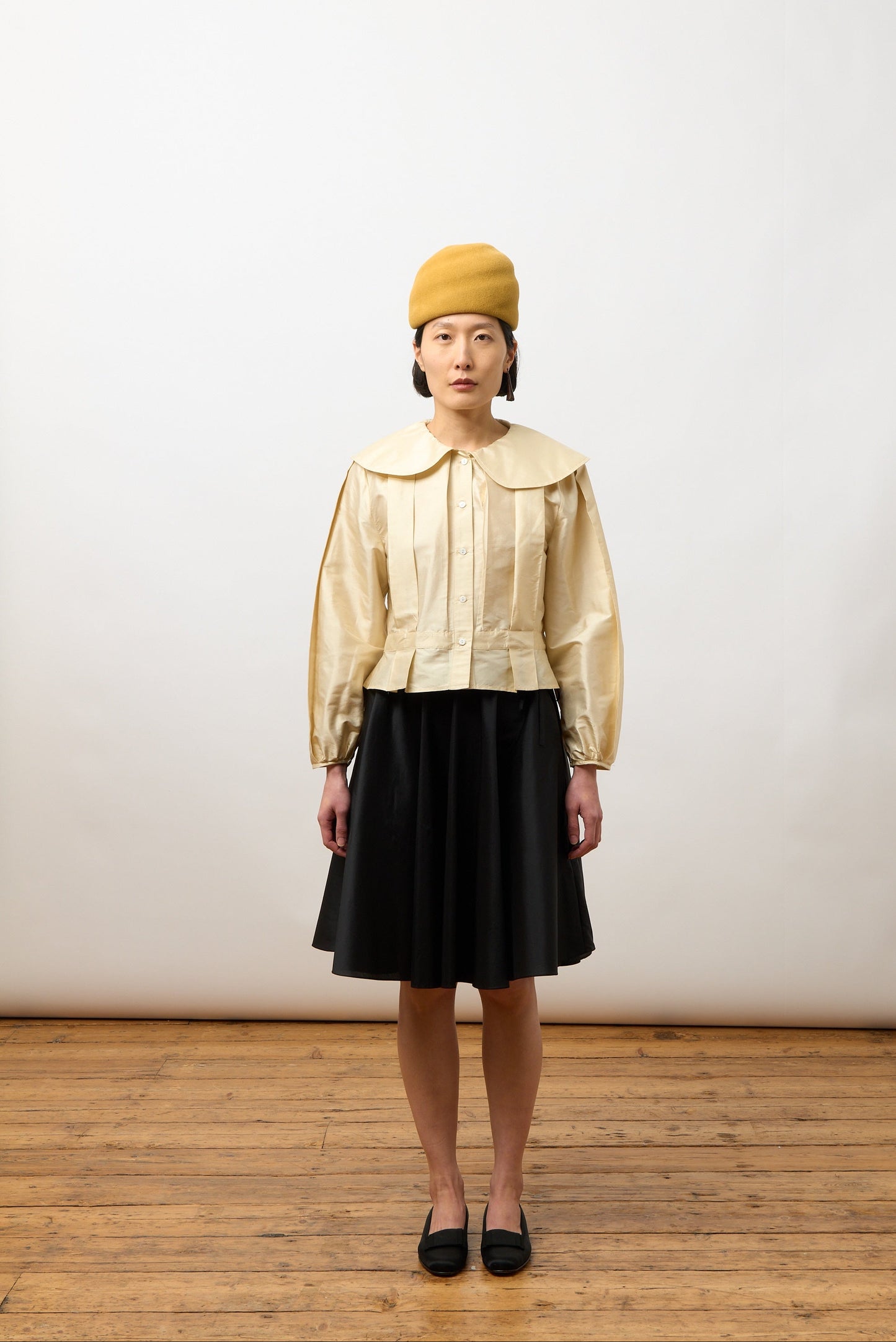 Box Pleat Blouse, Silk Dupion