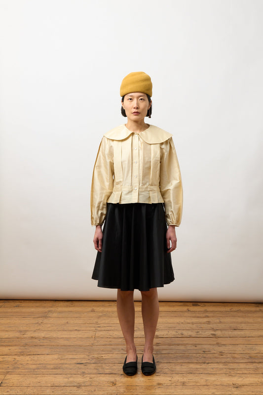 Box Pleat Blouse, Silk Dupion