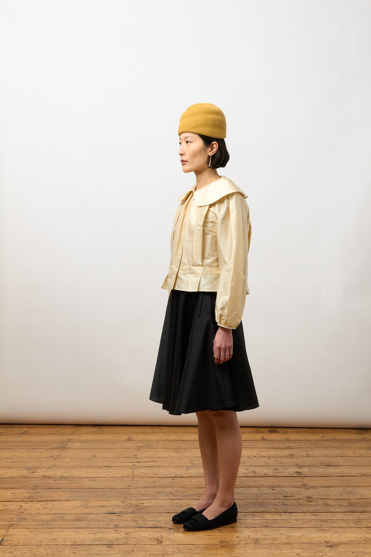 Box Pleat Blouse, Silk Dupion