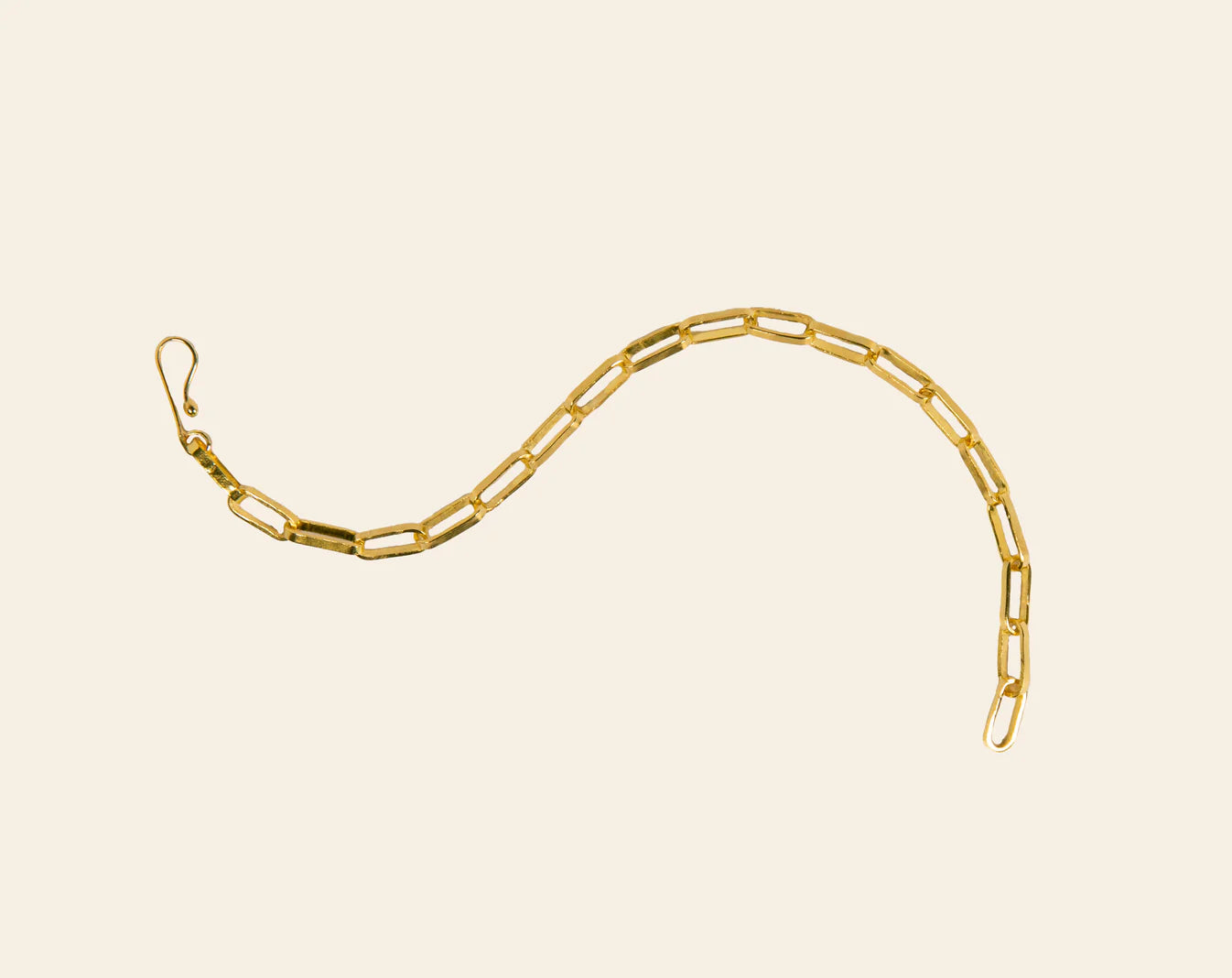 Bail Link Chain Bracelet in 22K Gold