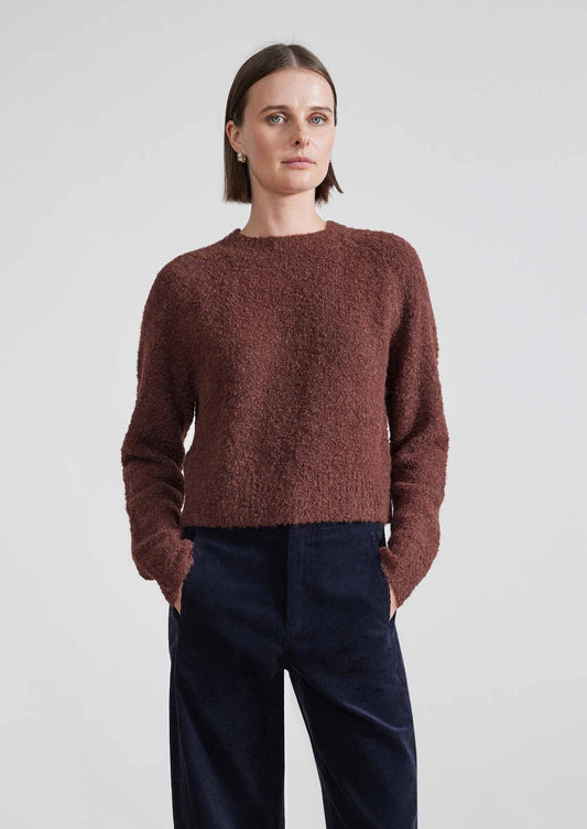 Liisa Textured Sweater, Chocolate