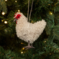 Beige Hen Ornament