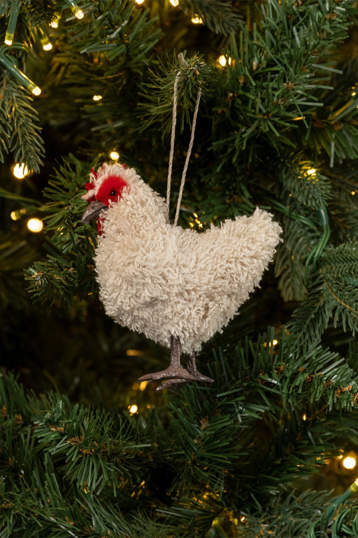 Beige Hen Ornament