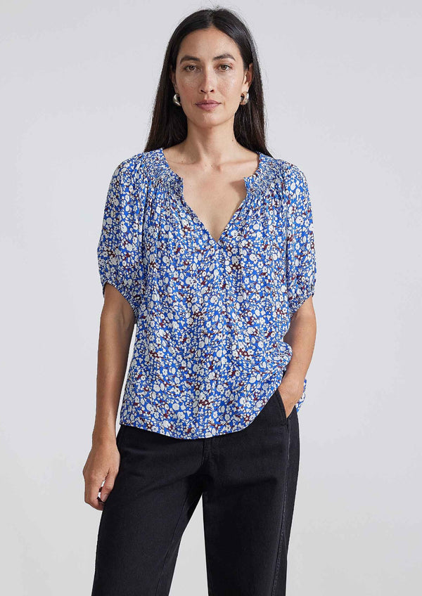 Esparta Short Sleeve Shirt, Piet Floral Blue