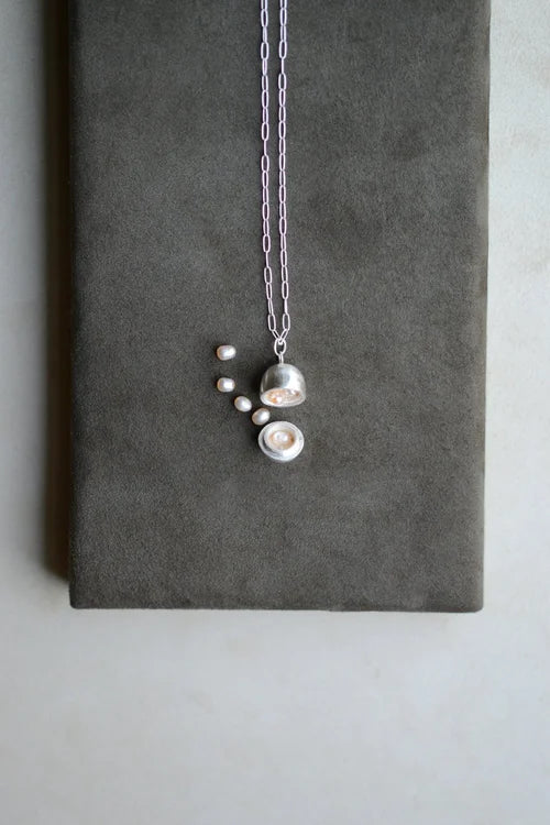 Egg Pendant Talisman with Pearls