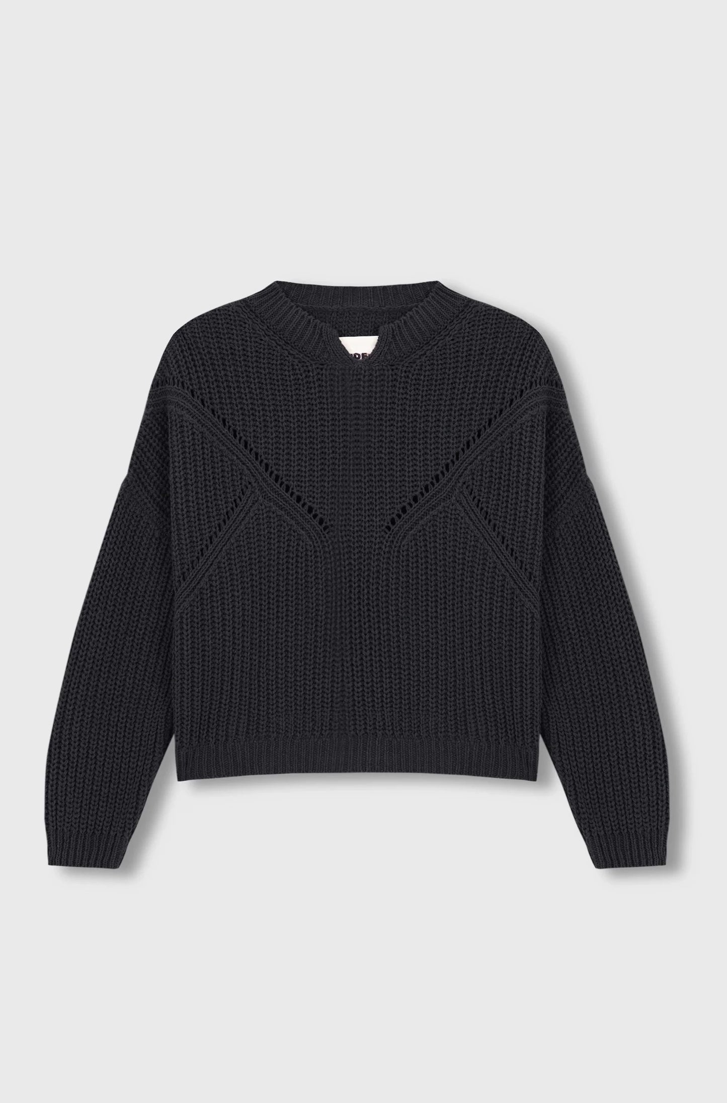 Cotton Cropped Sweater, Anthracite