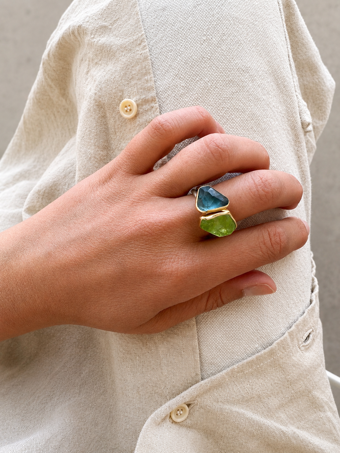 Peridot & London Blue Topaz Ring