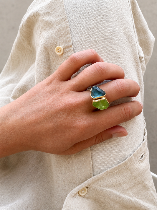 Peridot & London Blue Topaz Ring