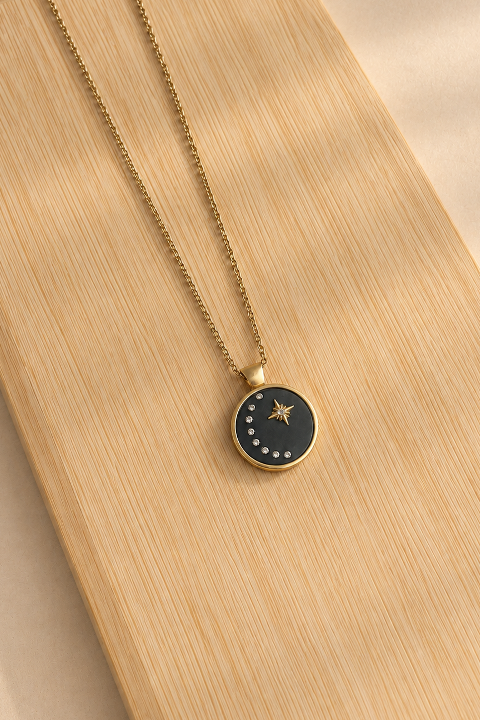 Crescent Moon Necklace with Star
