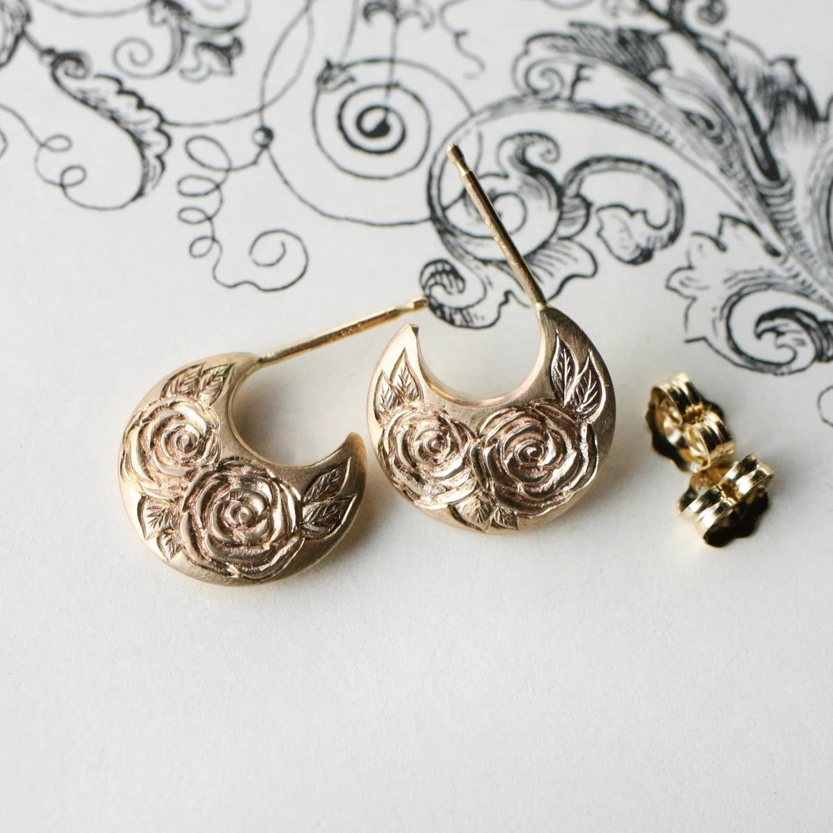 Beloved Rose Disc Hoops