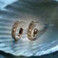 Rose-cut Studded Diamond Hoops