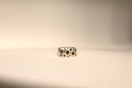 Chunky Diamond Ray Ring - SS