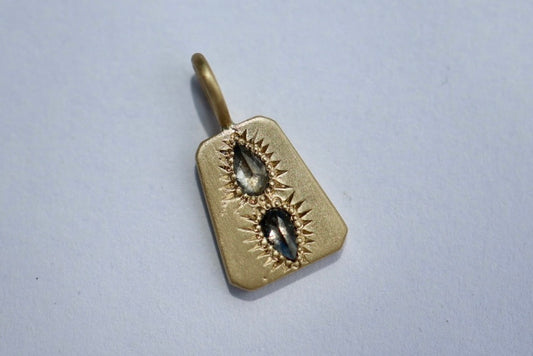 Rose-cut Pear Tablet Pendant