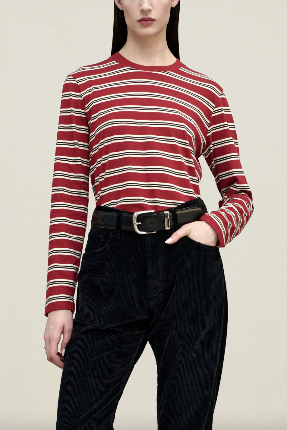 Wynn Long Sleeve, Amarena Stripe