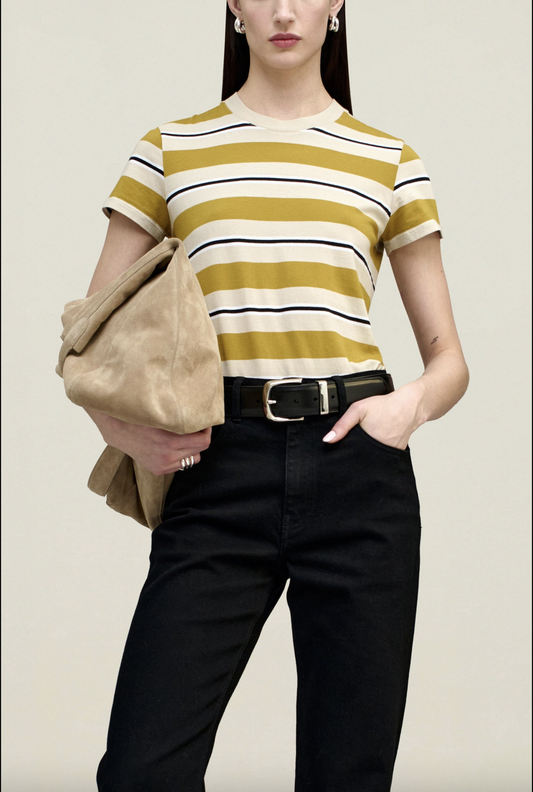 Kenzie T Shirt, Goldenrod Stripe