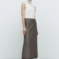 Tailoring Mohair Long Skirt, Smoke Brown