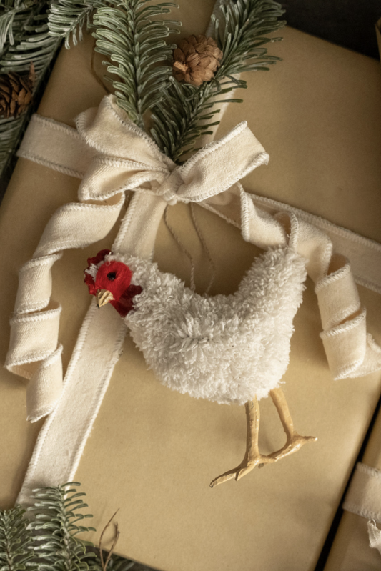 White Chicken Ornament