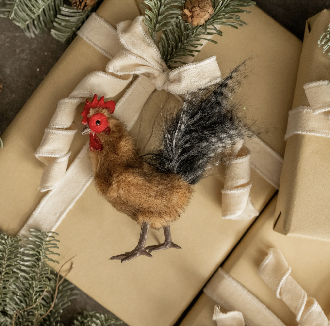Fur Rooster Ornament
