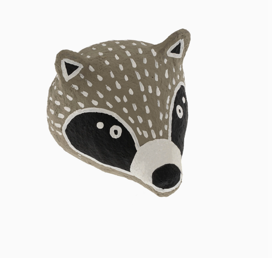 Racoon, Cotton Mache Wall Trophy
