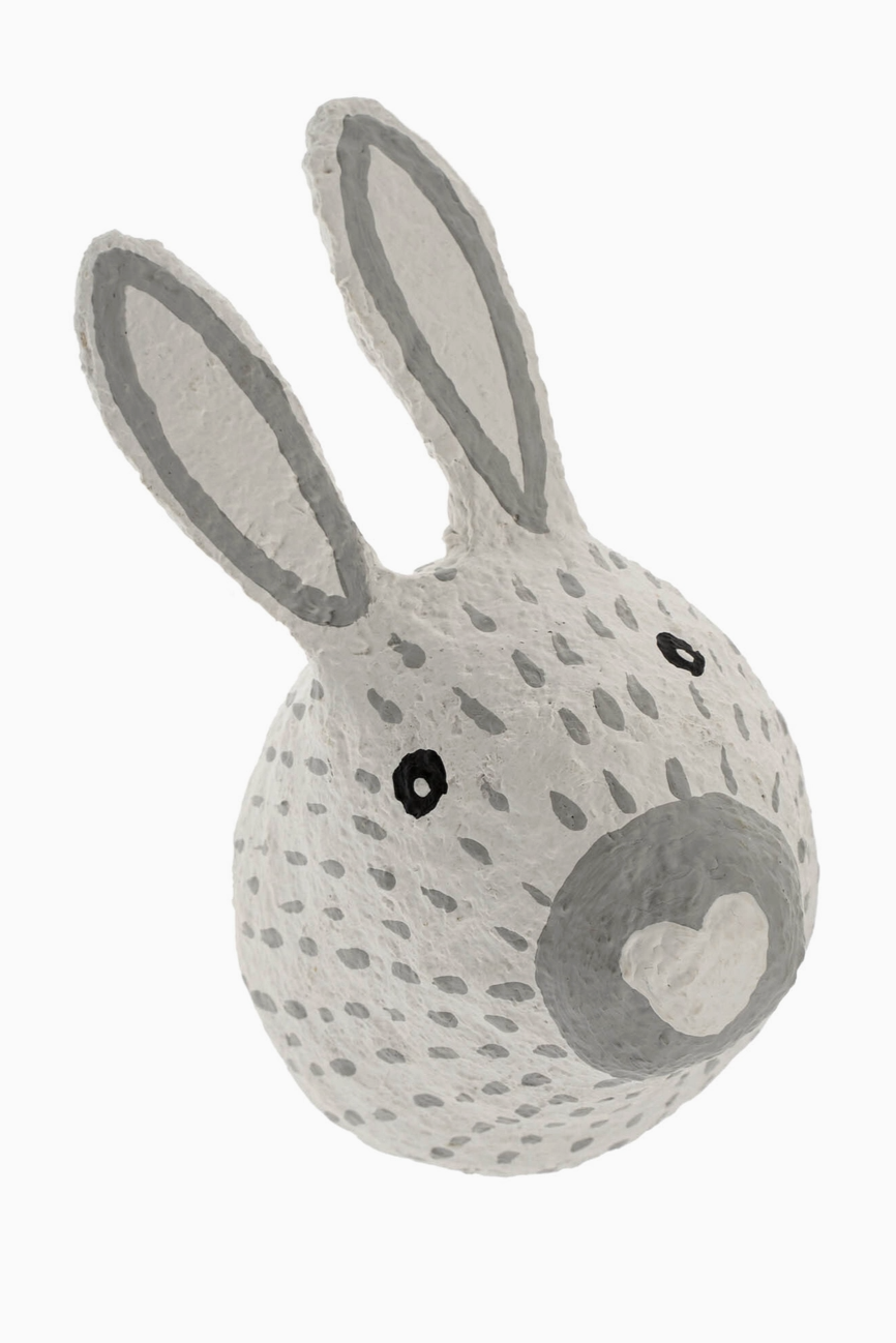 Bunny,  Cotton Mache Wall Trophy