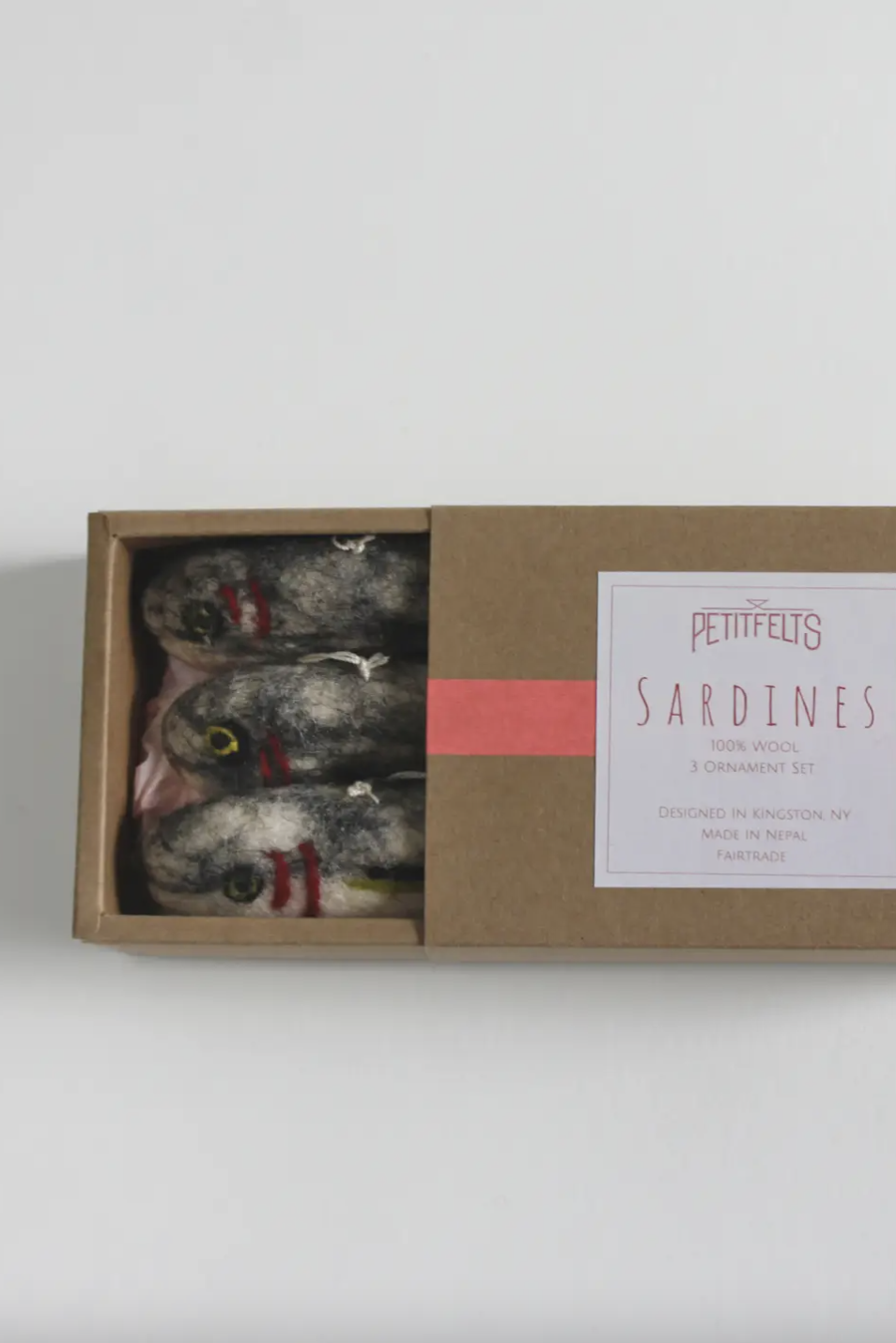 Felted Wool Sardine Ornament Set