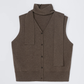 Merino Wool Lace Waistcoat, Taupe