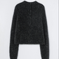 Baby Alpaca Polo Sweater Anthracite