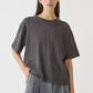 Hazel Superfine Cashmere Top, Charcoal Heather