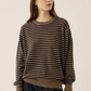 Neve Cashmere Sweater, Beige & Navy