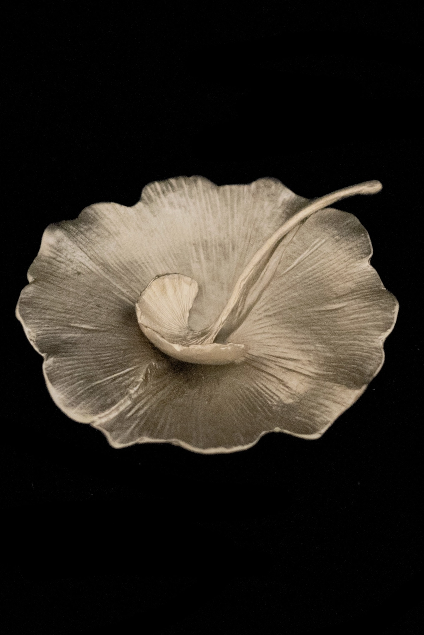 Ginkgo Salt Dish, Silver