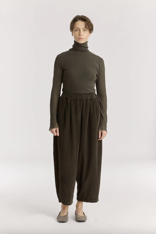 Corduroy Wide Pants, Dark Forest