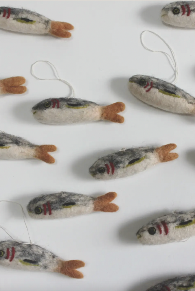 Felted Wool Sardine Ornament