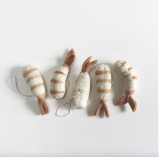 Felted Wool Shrimp Cocktail Ornament