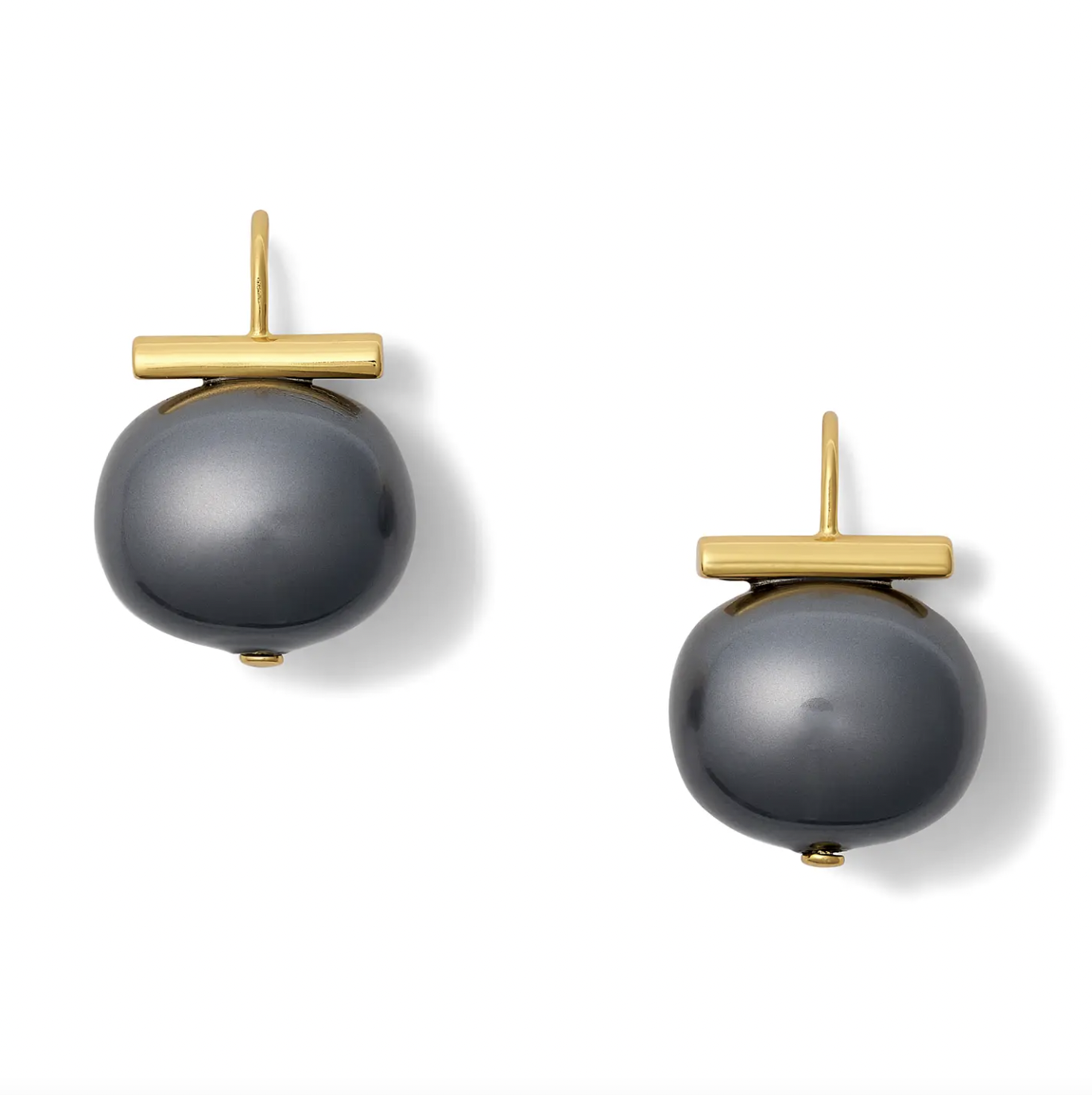 Lrg Pebble Pearl Earring, Noir
