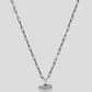 Large Puffy Heart Charm Necklace, SS