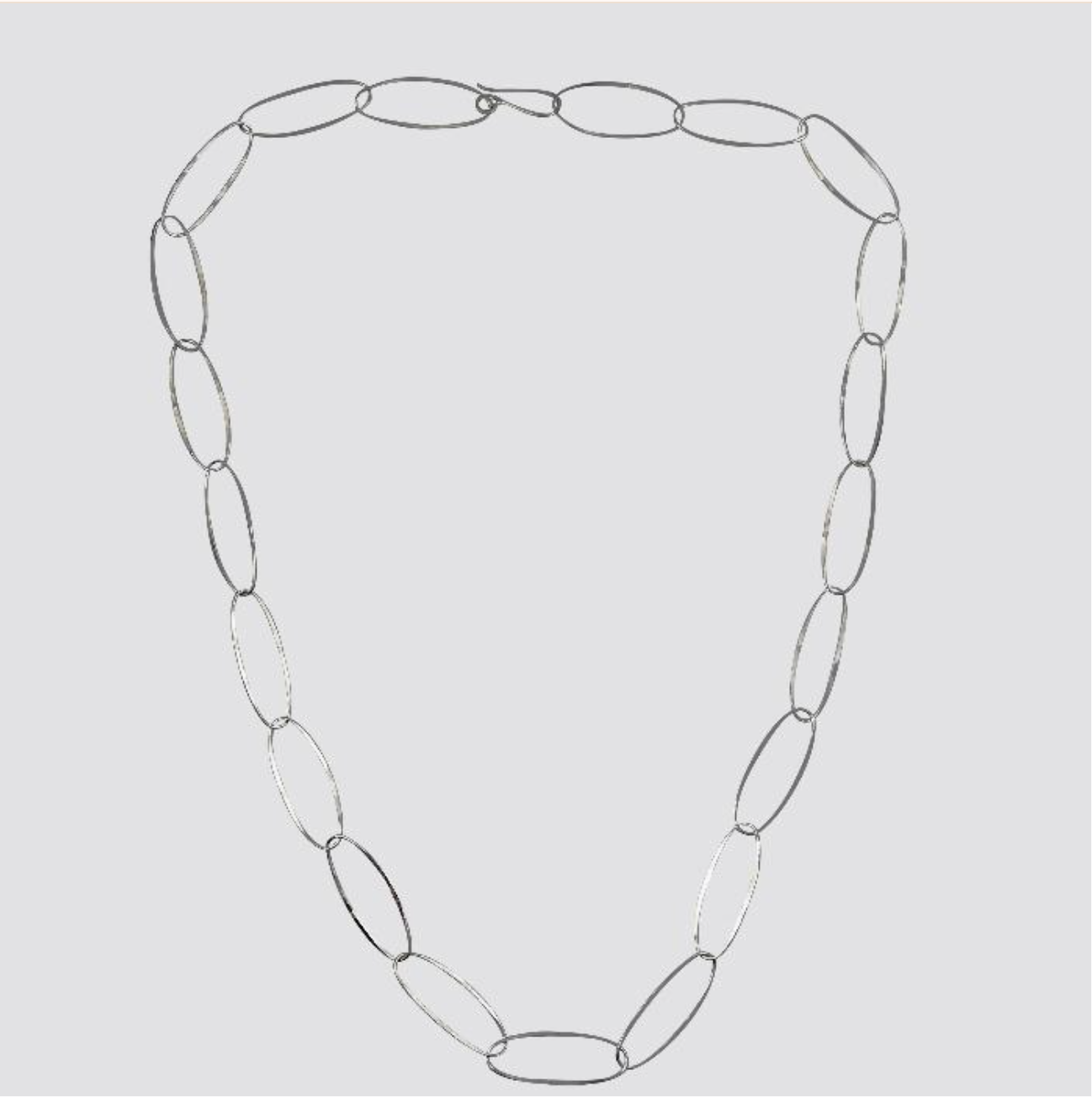 Oval Link Hammered Chain Necklace
