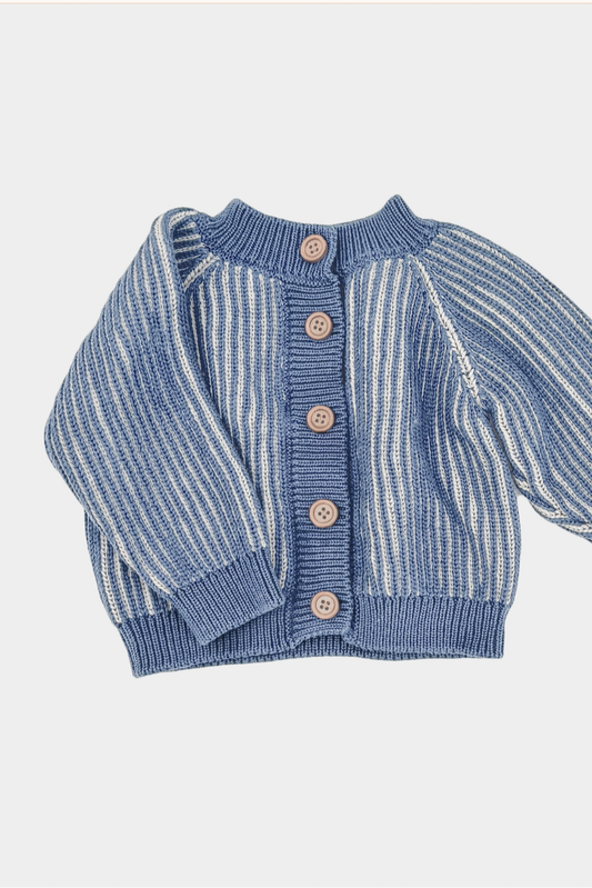 Cotton Brioche Cardigan, Baby Blue