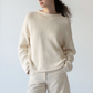 Lamis Washed Cotton Sweater, Off White