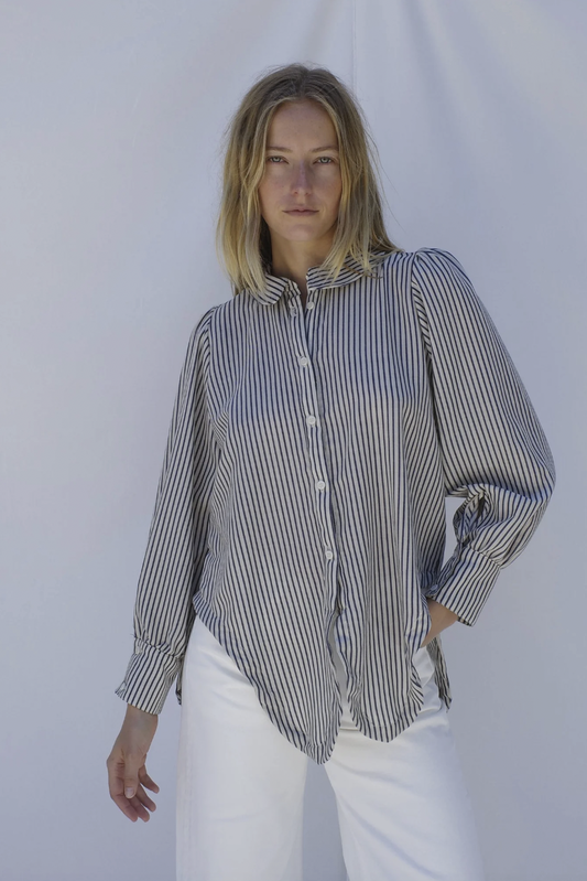 Rayne Blouse, Regatta Navy Stripe