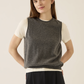 Kaileigh Cashmere Top, Dark Heather Grey