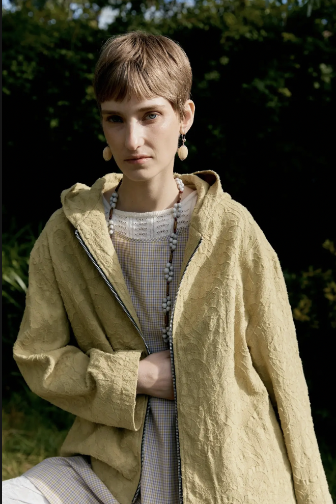 Jacquard Zip Up Hoody, Celery