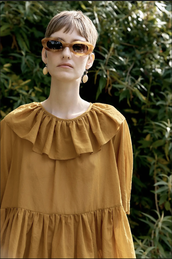 Delilah Frill Top, Mustard