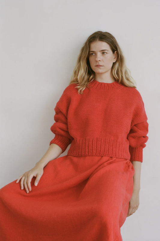 Classic Crewneck Cotton, Rouge