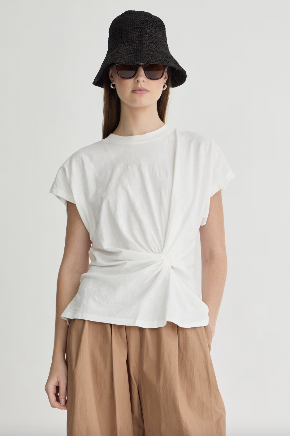 Volta Twist Top, Cream