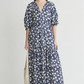 Otillie Maxi, Navy Floral Stamp